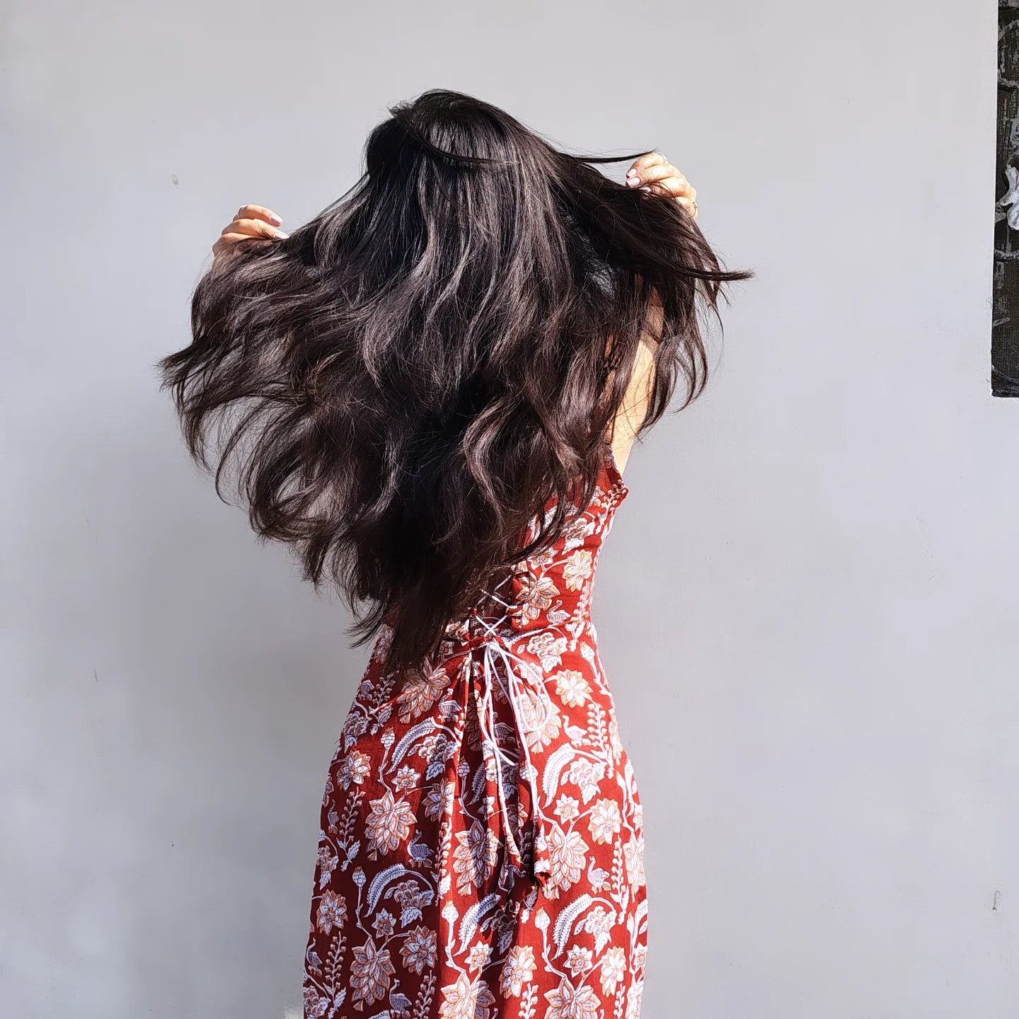 Halter neck corset back long kurti