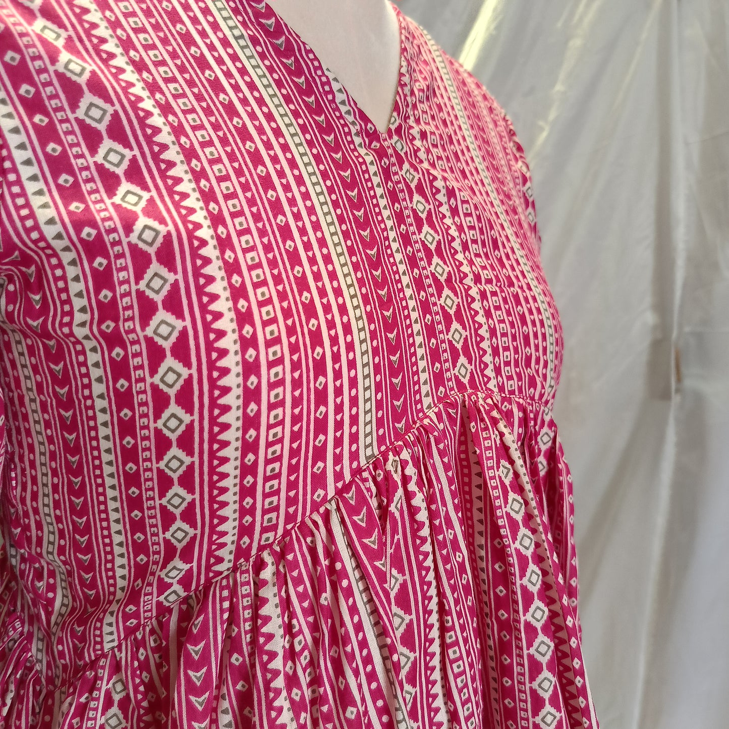 Pink Striped cotton  Peplum Top – Aesthetic Look