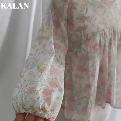 White Floral Peplum Top – Minimal & Elegant