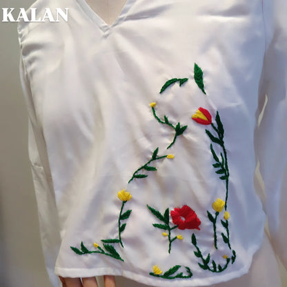 Cotton White Embroidered Top – Quirky And Cute