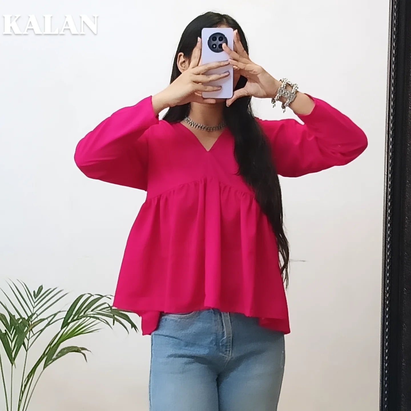 Pink Peplum Top for Women – Simple & Sweet Casual Wear