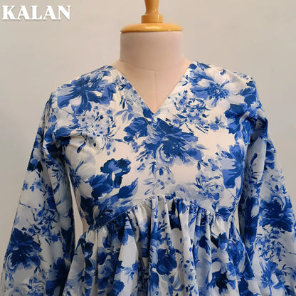 Blue Belle Peplum Top – Timeless Elegance