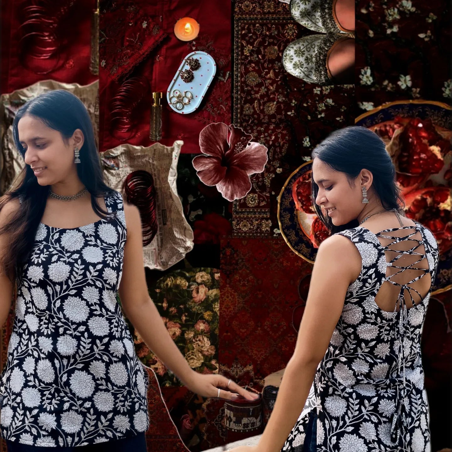 Backless Black kurti