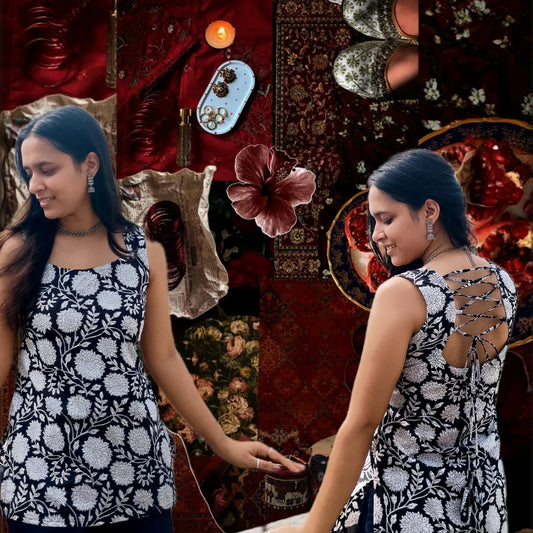 Backless Black kurti