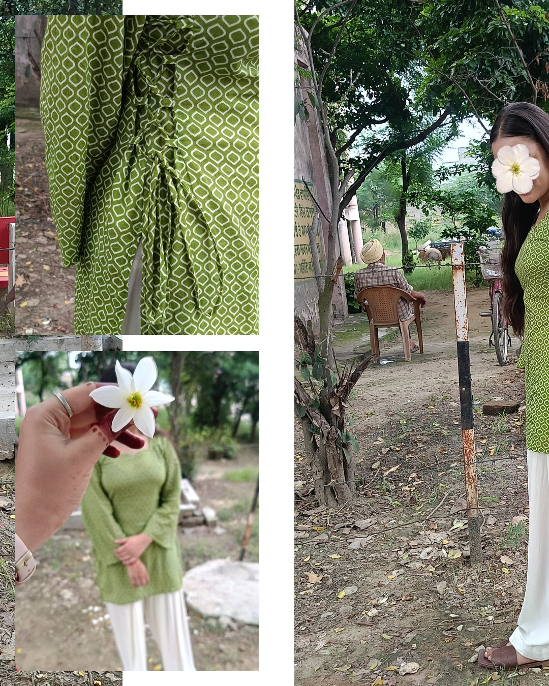 Side tieups kurti with farsi salwar– Cotton Ethnic Wear for Women