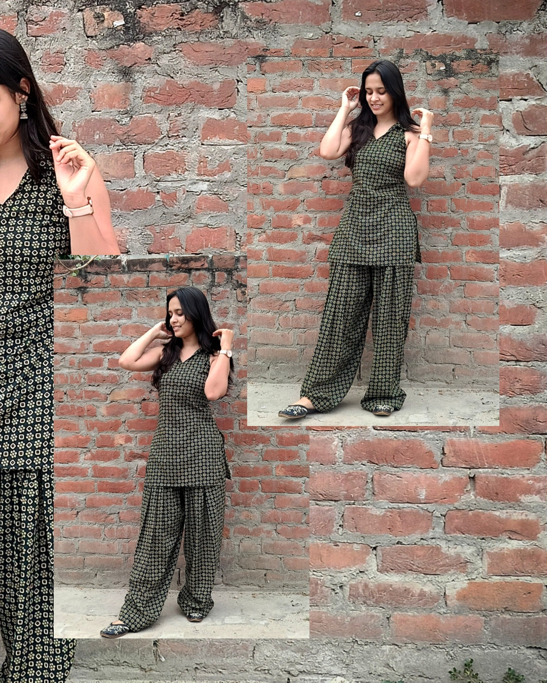 Halter neck kurti with farsi salwar– Cotton Ethnic Wear for Women