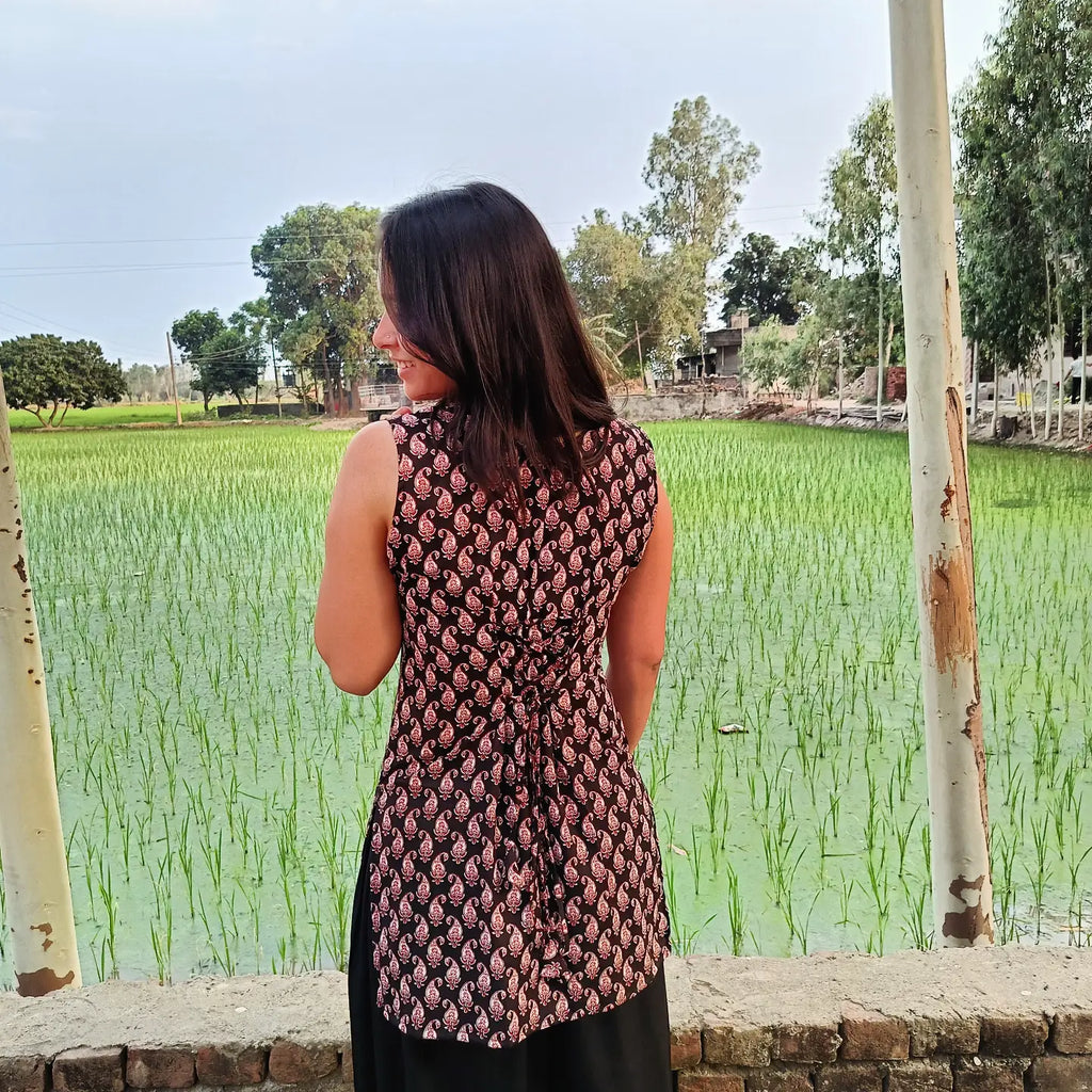 Balloon pant with corset back kurti set – Cotton Ethnic Wear for Women