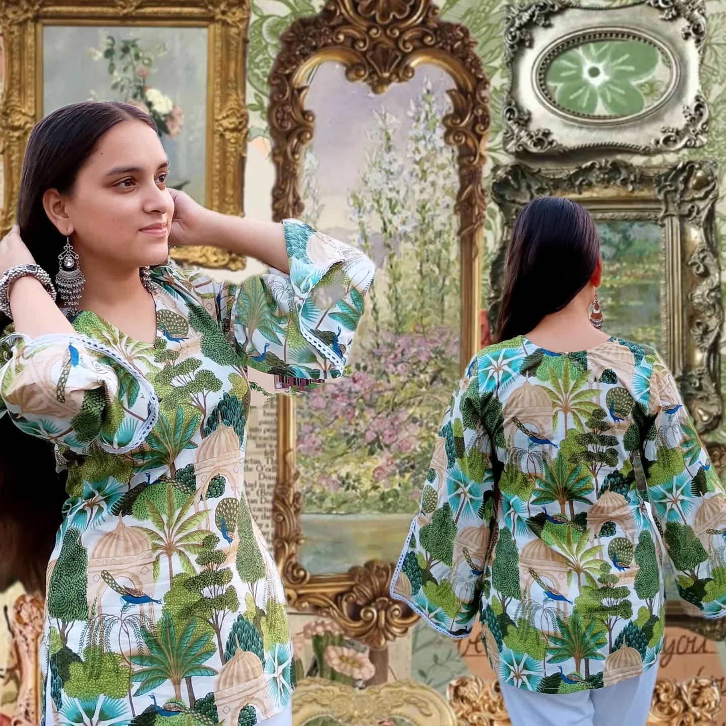 white Floral Short Kurti for Women – Fresh Casual Ethnic Wear