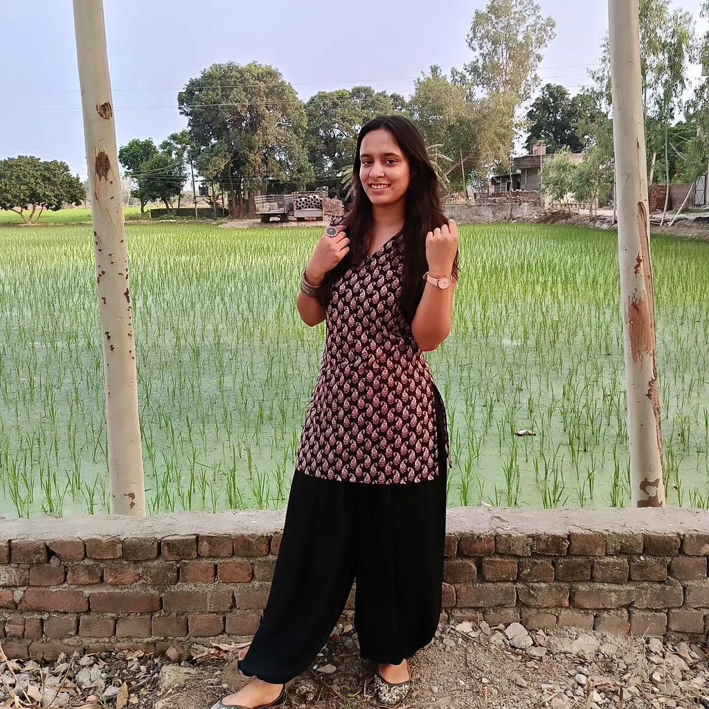 Balloon pant with corset back kurti set – Cotton Ethnic Wear for Women