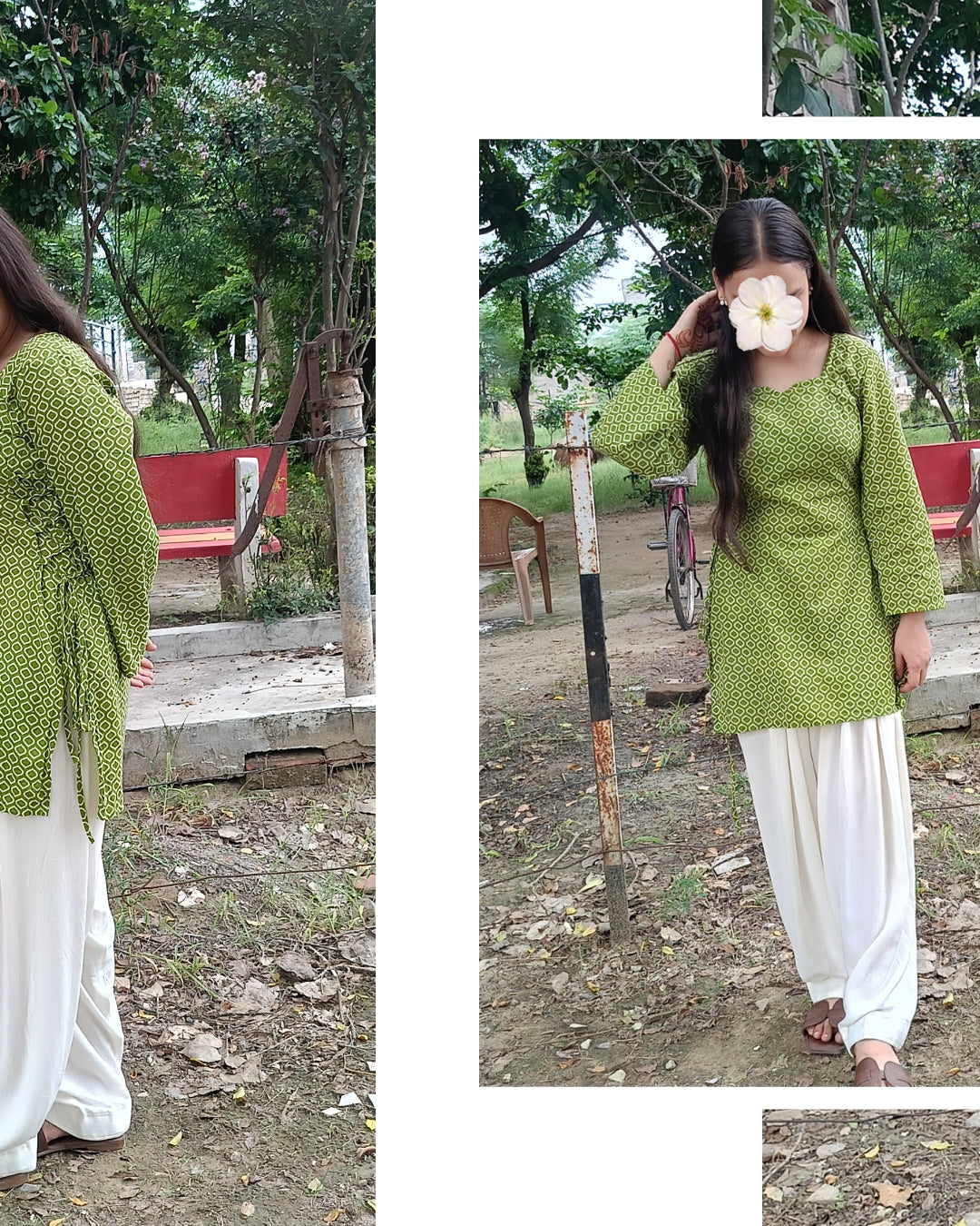 Side tieups kurti with farsi salwar– Cotton Ethnic Wear for Women