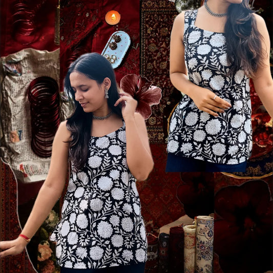 Backless Black kurti