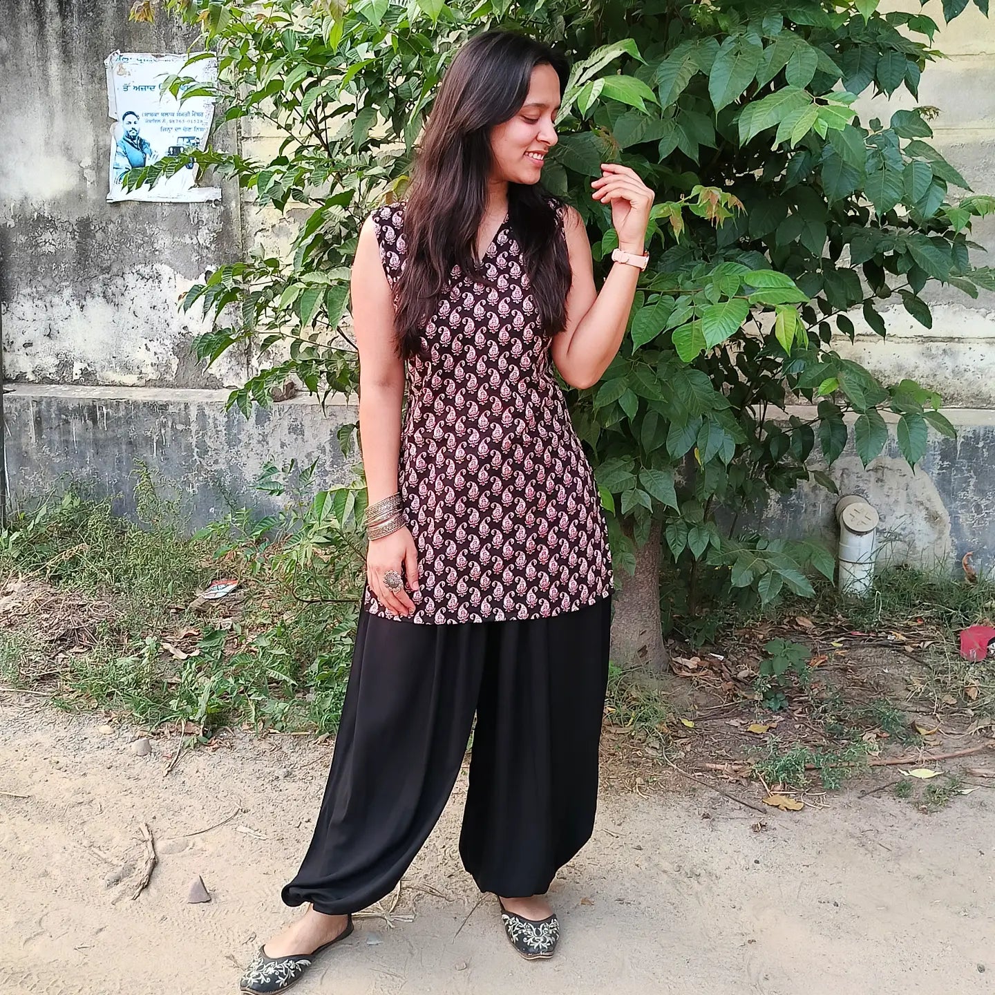 Balloon pant with corset back kurti set – Cotton Ethnic Wear for Women