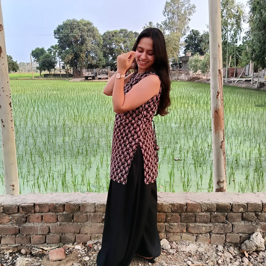 Balloon pant with corset back kurti set – Cotton Ethnic Wear for Women